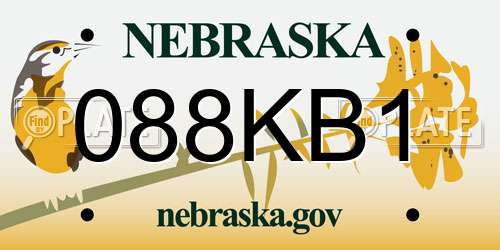 088KB1 Nebraska License Plate