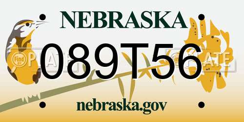089T56 Nebraska License Plate