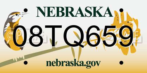 08TQ659 Nebraska License Plate