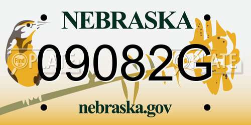 09082G Nebraska License Plate
