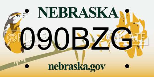 090BZG Nebraska License Plate