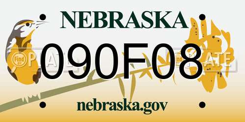 090F08 Nebraska License Plate