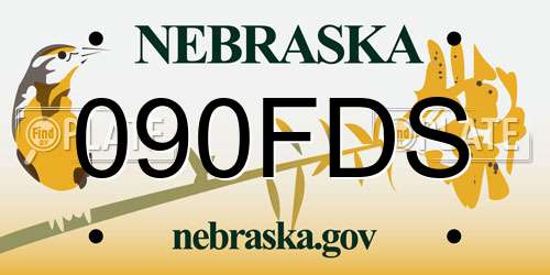 090FDS Nebraska License Plate