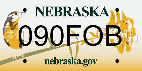090FOB Nebraska License Plate