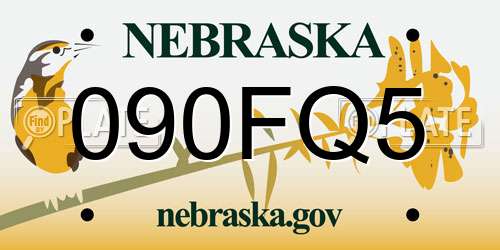 090FQ5 Nebraska License Plate