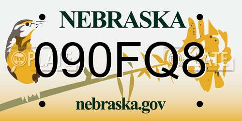 090FQ8 Nebraska License Plate