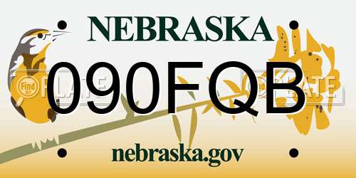 090FQB Nebraska License Plate
