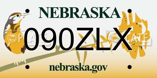 090ZLX Nebraska License Plate