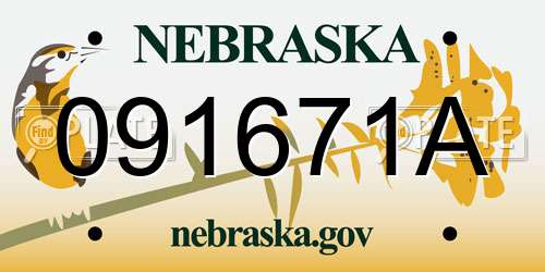 091671A Nebraska License Plate