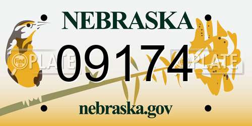 09174 Nebraska License Plate