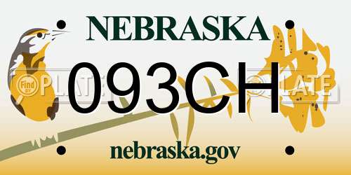093CH Nebraska License Plate
