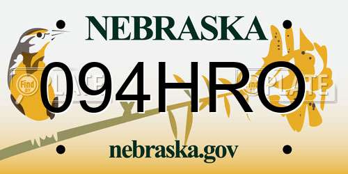094HRO Nebraska License Plate