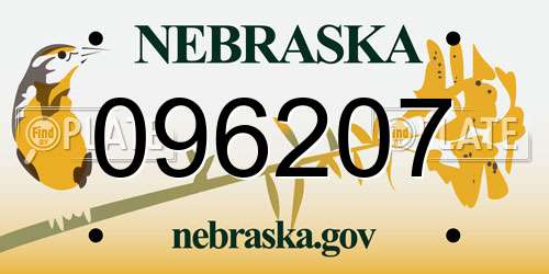 096207 Nebraska License Plate