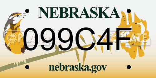 099C4F Nebraska License Plate