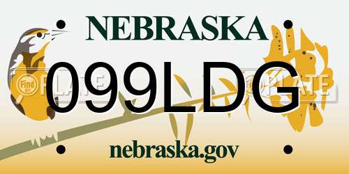 099LDG Nebraska License Plate
