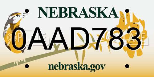 0AAD783 Nebraska License Plate