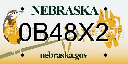 0B48X2 Nebraska License Plate