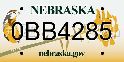 0BB4285 Nebraska License Plate