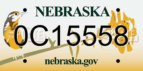 0C15558 Nebraska License Plate