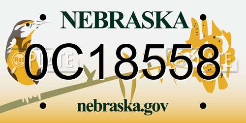 0C18558 Nebraska License Plate