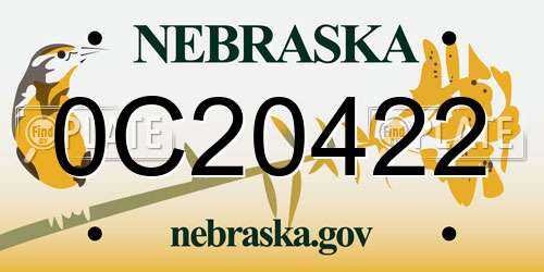 0C20422 Nebraska License Plate