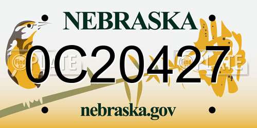 0C20427 Nebraska License Plate