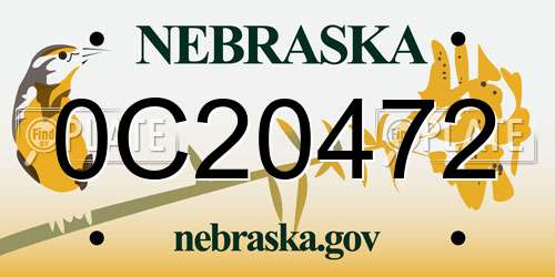 0C20472 Nebraska License Plate