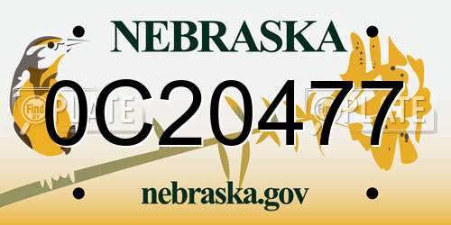 0C20477 Nebraska License Plate