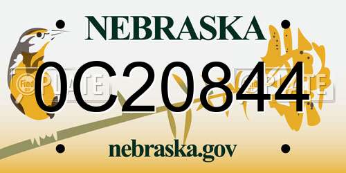 0C20844 Nebraska License Plate