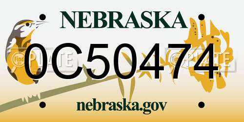 0C50474 Nebraska License Plate