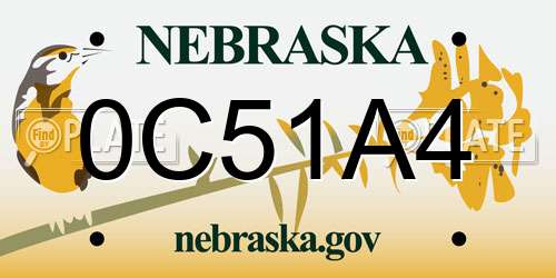 0C51A4 Nebraska License Plate