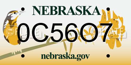 0C56O7 Nebraska License Plate