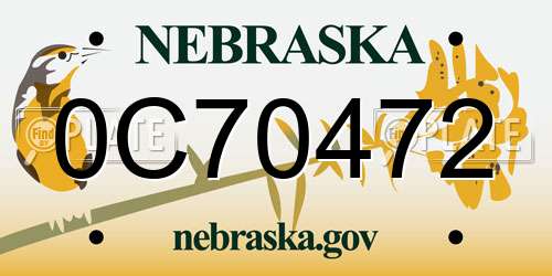 0C70472 Nebraska License Plate