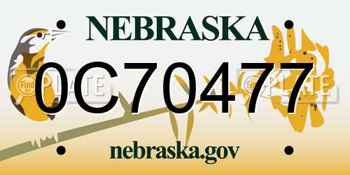 0C70477 Nebraska License Plate