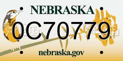 0C70779 Nebraska License Plate