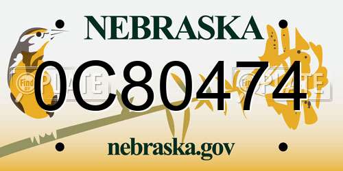 0C80474 Nebraska License Plate