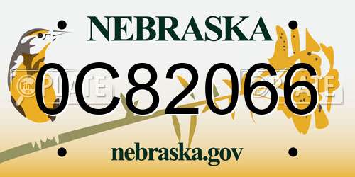 0C82066 Nebraska License Plate