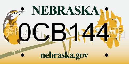 0CB144 Nebraska License Plate