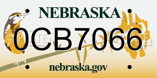 0CB7066 Nebraska License Plate