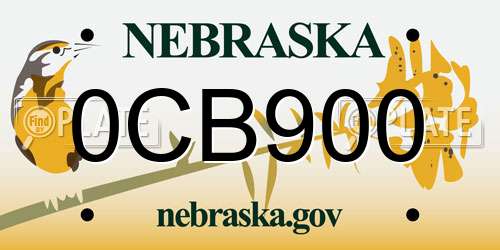 0CB900 Nebraska License Plate