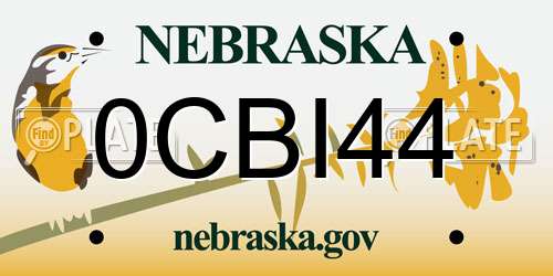 0CBI44 Nebraska License Plate
