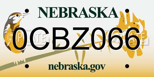0CBZ066 Nebraska License Plate