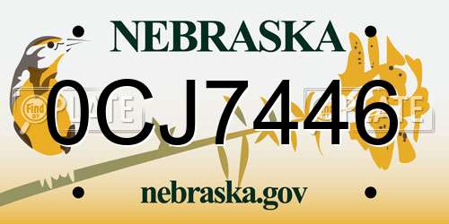 0CJ7446 Nebraska License Plate
