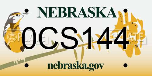 0CS144 Nebraska License Plate