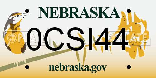 0CSI44 Nebraska License Plate