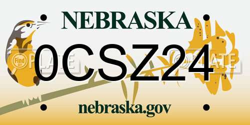 0CSZ24 Nebraska License Plate