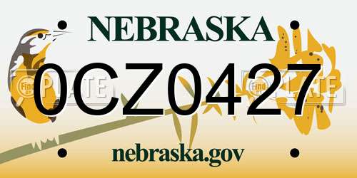 0CZ0427 Nebraska License Plate