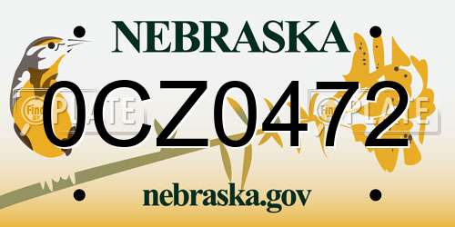 0CZ0472 Nebraska License Plate