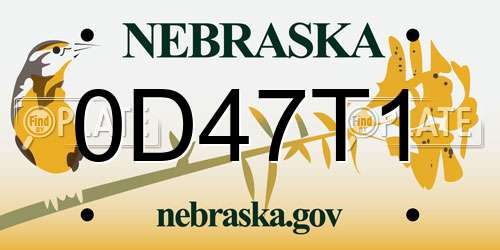0D47T1 Nebraska License Plate