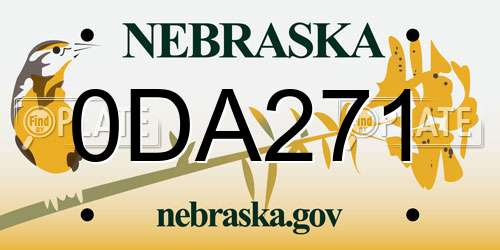 0DA271 Nebraska License Plate